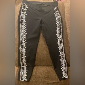 Torrid size 1 leggings black and lace pants ankle length